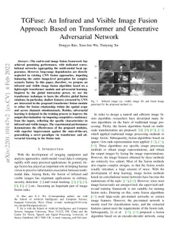 TGFuse: An Infrared and Visible Image Fusion Approach Based on
  Transformer and Generative Adversarial Network