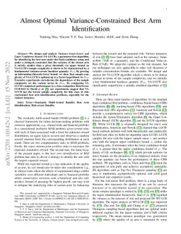 Almost Optimal Variance-Constrained Best Arm Identification