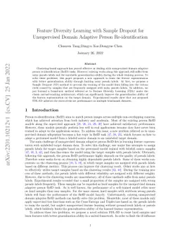Feature Diversity Learning with Sample Dropout for Unsupervised Domain
  Adaptive Person Re-identification