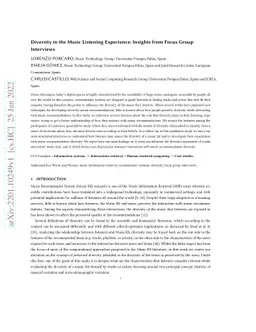 Diversity in the Music Listening Experience: Insights from Focus Group
  Interviews