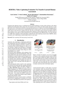 BERTHA: Video Captioning Evaluation Via Transfer-Learned Human
  Assessment