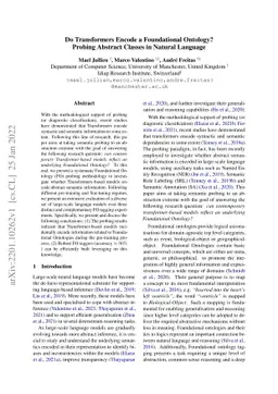 Do Transformers Encode a Foundational Ontology? Probing Abstract Classes
  in Natural Language