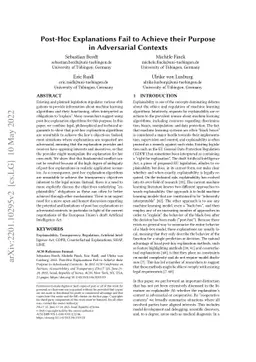 Post-Hoc Explanations Fail to Achieve their Purpose in Adversarial
  Contexts