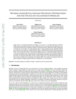Niching-based Evolutionary Diversity Optimization for the Traveling
  Salesperson Problem