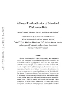AI-based Re-identification of Behavioral Clickstream Data