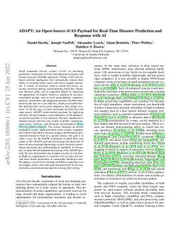 ADAPT: An Open-Source sUAS Payload for Real-Time Disaster Prediction and
  Response with AI