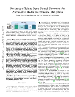 Resource-efficient Deep Neural Networks for Automotive Radar
  Interference Mitigation