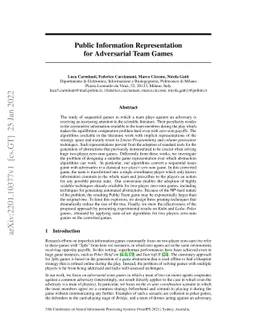Public Information Representation for Adversarial Team Games