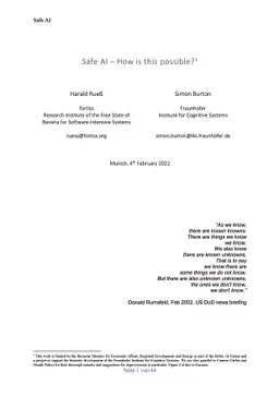 Safe AI -- How is this Possible?