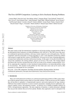 The First AI4TSP Competition: Learning to Solve Stochastic Routing
  Problems