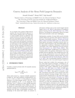 Convex Analysis of the Mean Field Langevin Dynamics