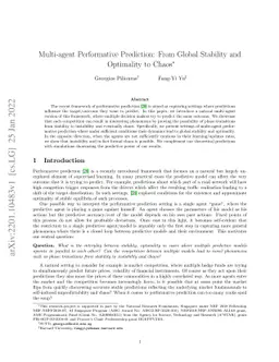Multi-agent Performative Prediction: From Global Stability and
  Optimality to Chaos