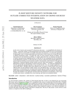 A deep mixture density network for outlier-corrected interpolation of
  crowd-sourced weather data