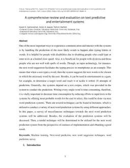 A comprehensive review and evaluation on text predictive and
  entertainment systems