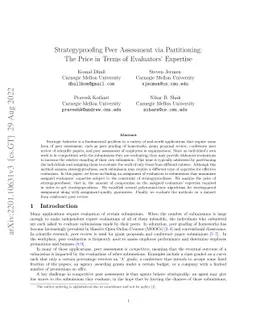 Strategyproofing Peer Assessment via Partitioning: The Price in Terms of
  Evaluators' Expertise