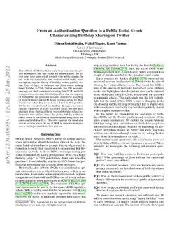 From an Authentication Question to a Public Social Event: Characterizing
  Birthday Sharing on Twitter