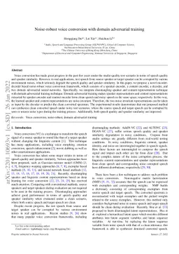 Noise-robust voice conversion with domain adversarial training