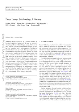 Deep Image Deblurring: A Survey
