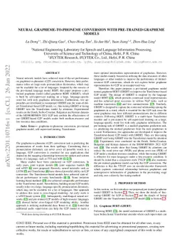 Neural Grapheme-to-Phoneme Conversion with Pre-trained Grapheme Models