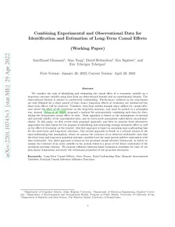 Combining Experimental and Observational Data for Identification and Estimation of Long-Term Causal Effects