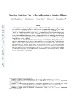 Sampling Equilibria: Fast No-Regret Learning in Structured Games