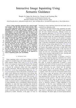Interactive Image Inpainting Using Semantic Guidance