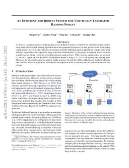 An Efficient and Robust System for Vertically Federated Random Forest