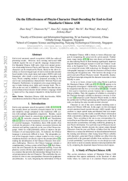On the Effectiveness of Pinyin-Character Dual-Decoding for End-to-End
  Mandarin Chinese ASR