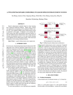 A two-step backward compatible fullband speech enhancement system