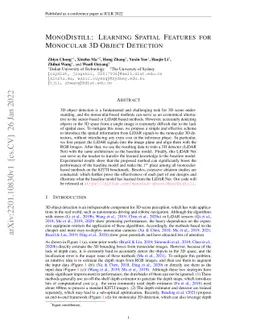 MonoDistill: Learning Spatial Features for Monocular 3D Object Detection