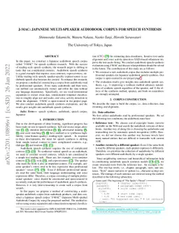 J-MAC: Japanese multi-speaker audiobook corpus for speech synthesis