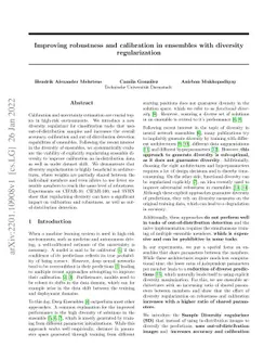 Improving robustness and calibration in ensembles with diversity
  regularization