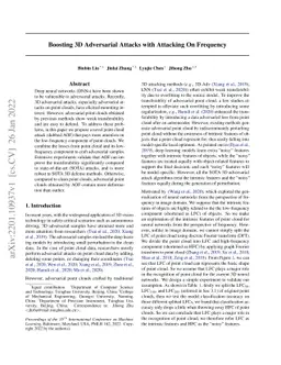 Boosting 3D Adversarial Attacks with Attacking On Frequency