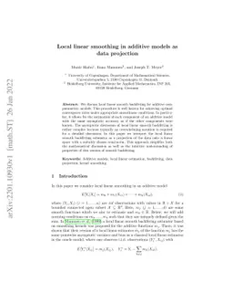 Local linear smoothing in additive models as data projection