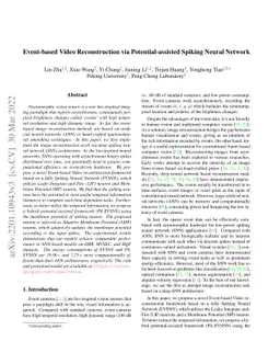 Event-based Video Reconstruction via Potential-assisted Spiking Neural
  Network