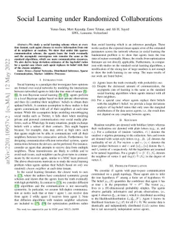 Social Learning under Randomized Collaborations