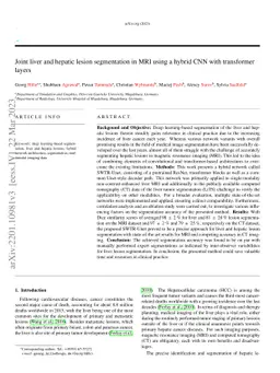 Joint Liver and Hepatic Lesion Segmentation in MRI using a Hybrid CNN
  with Transformer Layers