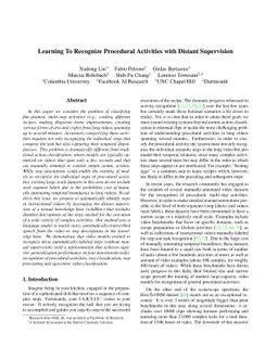 Learning To Recognize Procedural Activities with Distant Supervision