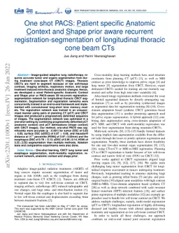 One shot PACS: Patient specific Anatomic Context and Shape prior aware
  recurrent registration-segmentation of longitudinal thoracic cone beam CTs