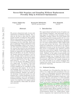 Server-Side Stepsizes and Sampling Without Replacement Provably Help in
  Federated Optimization