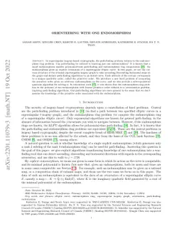 Orienteering with one endomorphism