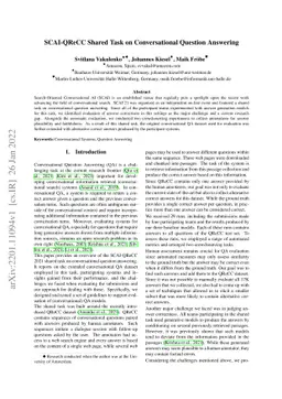 SCAI-QReCC Shared Task on Conversational Question Answering