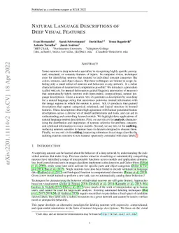 Natural Language Descriptions of Deep Visual Features