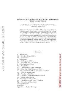 Self-Certifying Classification by Linearized Deep Assignment