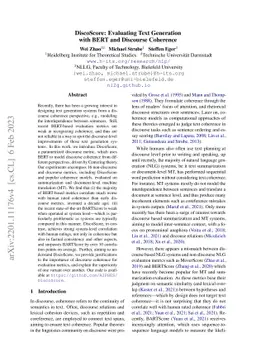 DiscoScore: Evaluating Text Generation with BERT and Discourse Coherence