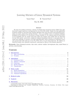 Learning Mixtures of Linear Dynamical Systems