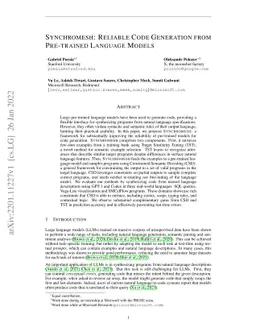 Synchromesh: Reliable code generation from pre-trained language models