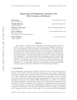 Diagnosing AI Explanation Methods with Folk Concepts of Behavior