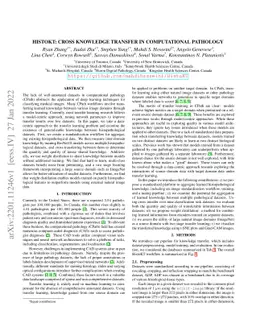 HistoKT: Cross Knowledge Transfer in Computational Pathology