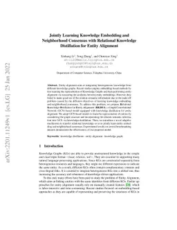Jointly Learning Knowledge Embedding and Neighborhood Consensus with
  Relational Knowledge Distillation for Entity Alignment